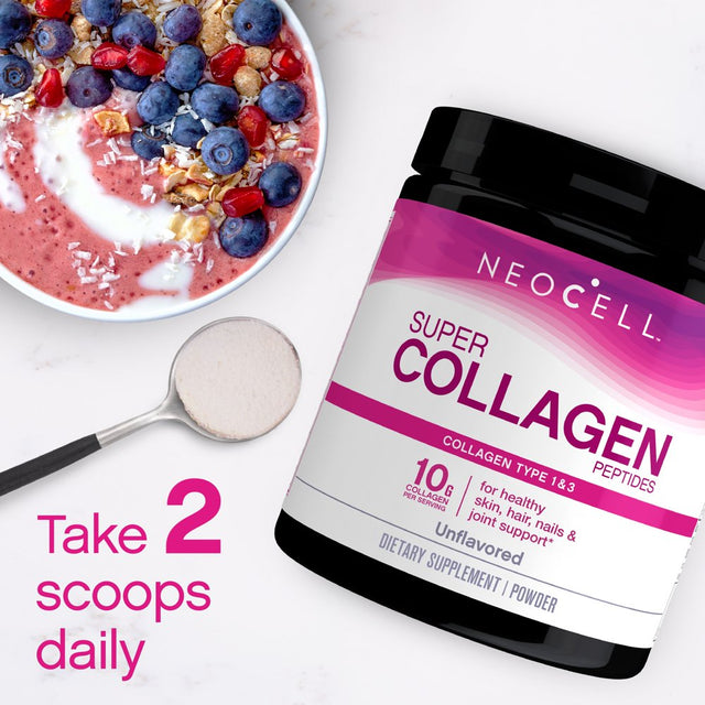 Neocell Super Collagen Powder, Unflavored, for Healthy Hair, Skin, and Nails, 7 Oz