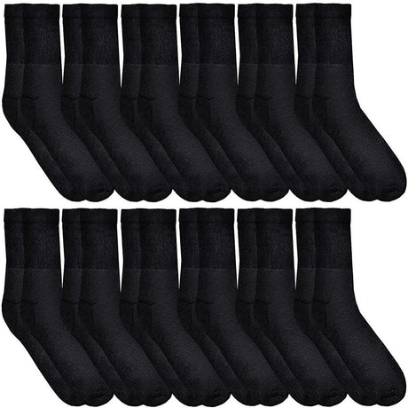 Yacht & Smith 12 Pack of King Size Diabetic Nephropathy and Edema Crew or Ankle Socks for Men Ring Spun Cotton Size 10-13