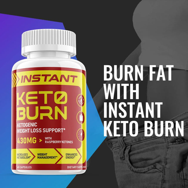 Instant Keto Burn - Ketogenic Weight Loss Support - Energy & Focus Boosting Dietary Supplements for Weight Management & Metabolism - Advanced Fat Burn Raspberry Ketones Pills-180 Capsules (3 Pack)