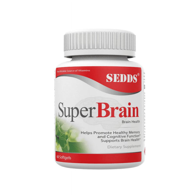 SEDDS Super Nootropic Brain Booster Supplement to Improve Memory, Boost Focus, Increase Mental Energy with Ginkgo Biloba Extract - 60 Softgel