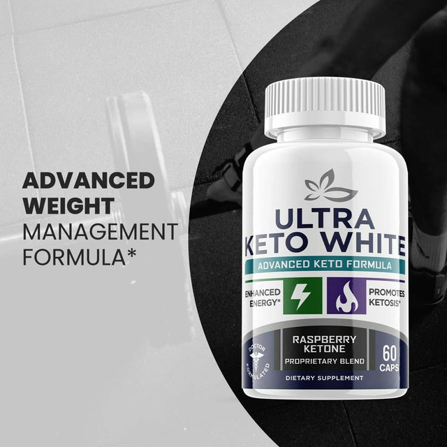 (5 Pack) Ultra Keto White - Supplement for Weight Loss - Energy & Focus Boosting Dietary Supplements for Weight Management & Metabolism - Advanced Fat Burn Raspberry Ketones Pills - 300 Capsules