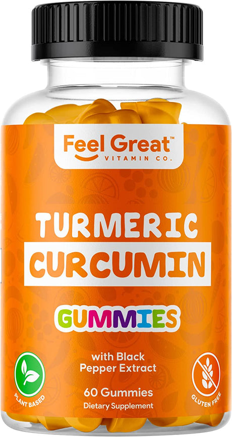 Turmeric Gummies | Turmeric Curcumin Extract | Chewable Turmeric Supplement | Vegan, Non-Gmo, Gluten Free | Support Joint Health & Inflammatory Responses