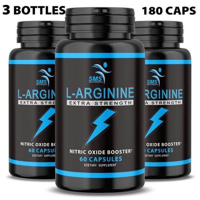 L-Arginine Beet Root 60 Caps Each Protein Build Nitric Oxide Circulation Boost Aid Pack of 3