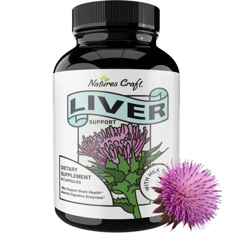 Milk Thistle Liver Cleanse Supplement - Nature'S Craft 60Ct Vegan Liver Support Capsules for Liver Detox Cleanse & Digestive Aid - Milk Thistle, Artichoke & Dandelion Herbal Blend for Liver Health