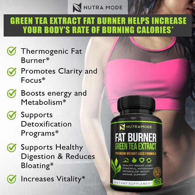 Green Tea Extract Belly Fat Burner Supplement Appetite Suppressant - 60 Capsules