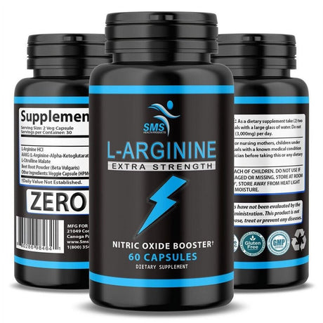 L-Arginine Extra Strength 1,000 MG Nitric Oxide & Circulation Boost -60 Capsule