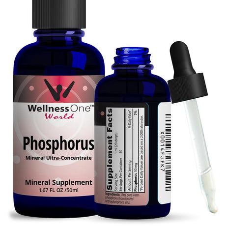 Wellnessone Phosphorus Mineral Drops - Liquid Ionic Mineral Supplement, 50 Ml