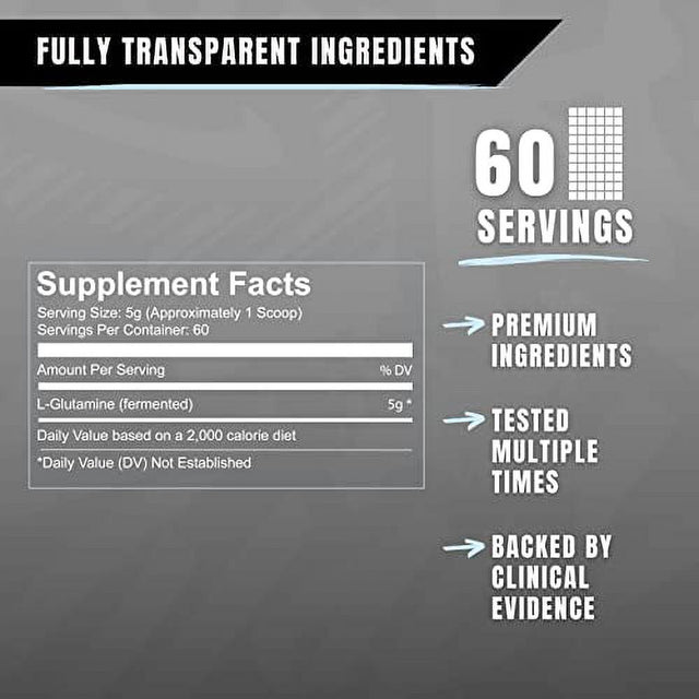 RYSE Element Series Fermented L-Glutamine Amino-Acid | Muscular & Cellular Recovery & Hydration | Gut, Intestinal, & Immune Health | 60 Servings