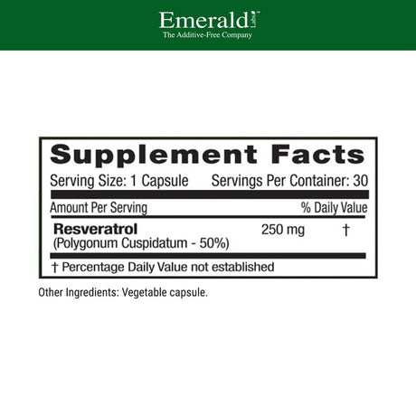 Emerald Labs Resveratrol - 250 Mg High-Potency - Helps Support Heart Health and Good Circulation - 60 Vegetable Capsules