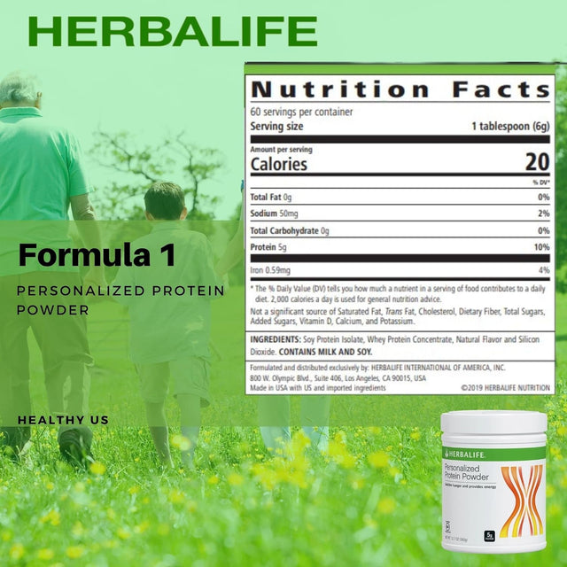 HERBALIFE (Duo) Formula 1 Healthy Meal Nutritional Shake Mix (Strawberry Cheesecake) with Personalized Protein Powder