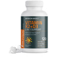 Bronson Vitamin K2 D3 (MK7) Supplement Bone and Heart Health Non-Gmo Formula 5000IU (125 Mcg) Vitamin D3 & 90 Mcg Vitamin K2 MK-7 Easy to Swallow Vitamin D & K Complex, 120 Tablets