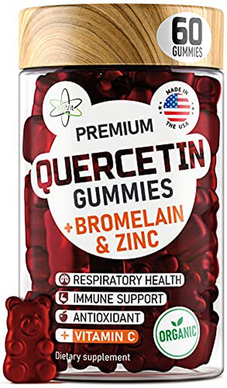 Biovit Quercetin 500Mg Gummies - Quercetin with Bromelain, Zinc & Vitamin C - Quercetin Gummies Supplements for Immunity, Cardiovascular, Allergy, Aging Support - Activated Quercetin for Kids & Adults