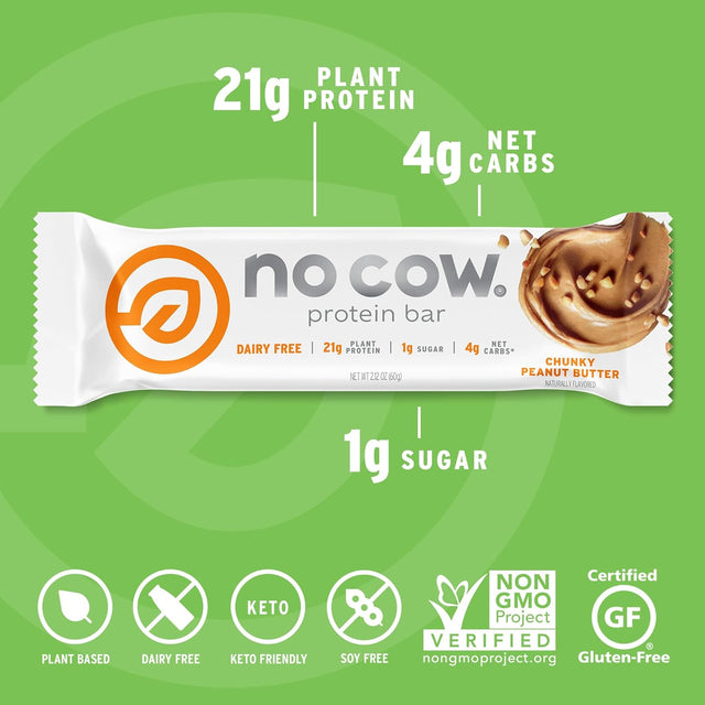 No Cow High Protein Bars, Brand Sampler Pack, 20G plus Plant Based Vegan, Keto Friendly, Low Sugar, Low Carb, Low Calorie, Gluten Free, Naturally Sweetened, Dairy Free, Non GMO, Kosher, 12 Pack