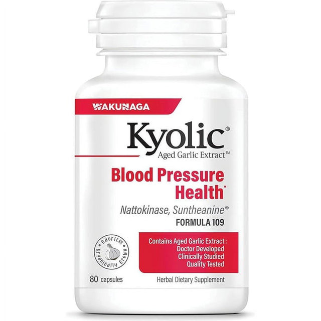 Kyolic Aged Garlic Extract, Blood Pressure Health, Formula 109, 80 Capsules