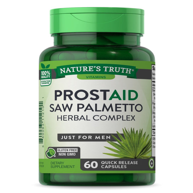 Nature'S Truth Prostaid | 60 Capsules | Prostate Health Supplement for Men | Saw Palmetto Herbal Complex | Non-Gmo, Gluten Free