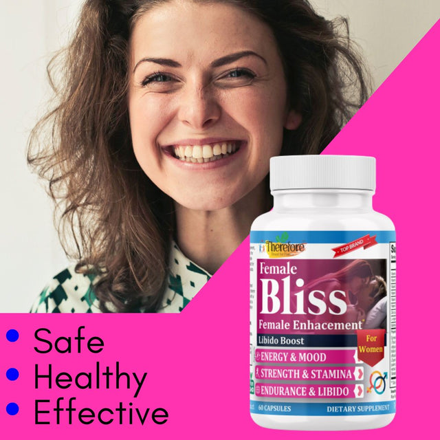 Female Bliss Enhancement Pills, Natural Mood & Energy Booster for Women with Horny Goat Weed, Ginseng, Maca Root, Women Health Supplement for Support Strength(60 Capsules)