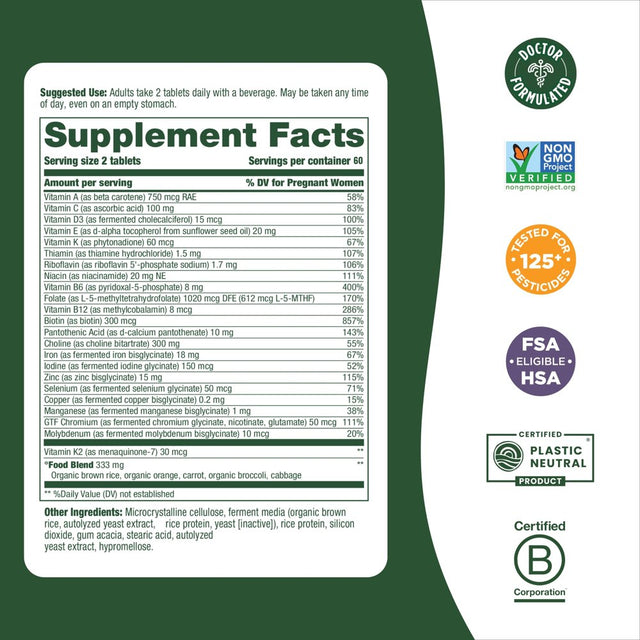 Megafood Baby Me 2 Prenatal Multi 120 Tabs Baby'S Brain Development *