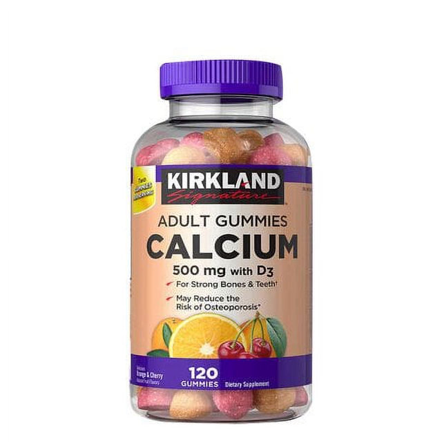 Kirkland Signature Calcium 500 Mg with D3, 120 Adult Gummies