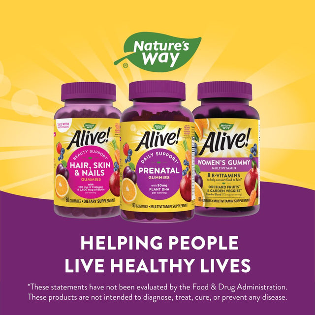 Alive! Prenatal Multivitamin Gummies for Women, 50Mg Plant-Based DHA per Serving, 90 Ct