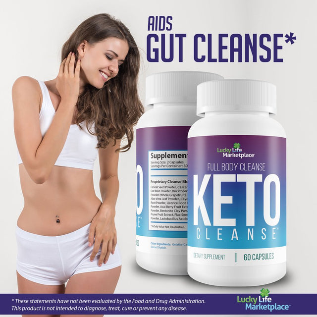 Keto Cleanse - Natural Full Body Cleanse with Probiotics - Aid Gut Cleanse to Support Improved Digestion, Regularity, & Bloating Relief - Detox Cleanse for Men & Women - Promote Energy & Immune Health