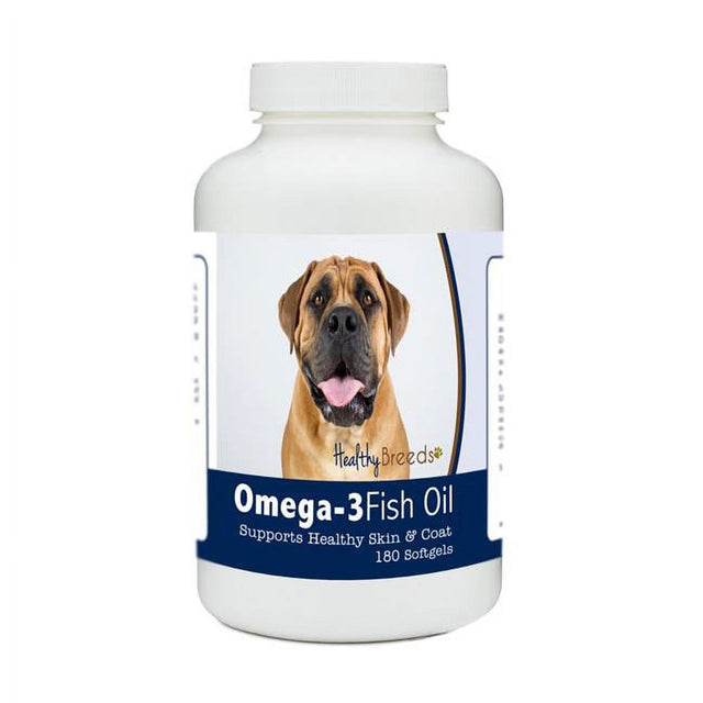 Healthy Breeds 840235185048 Boerboel Omega-3 Fish Oil Softgels, 180 Count