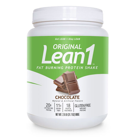 Lean1 Fat Burning Meal Replacement Protein Shake, Chocolate Flavor, 15 Serving Tub