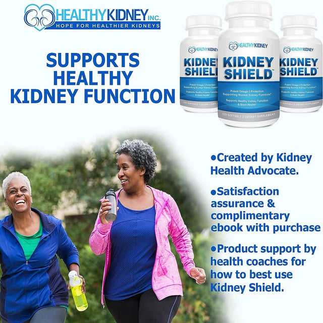 Healthy Kidney Kidney Shield: Kidney Detox Supplement plus Vitamins, Supports Kidney Health, 120 Ct.