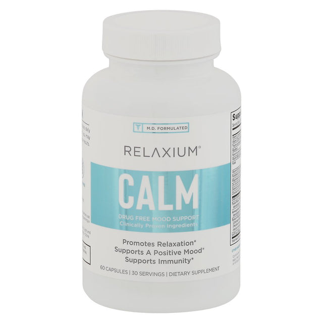 Relaxium - Calm Non-Habit Forming All Natural Stress Relief Supplement 60 CP - Pack of 1