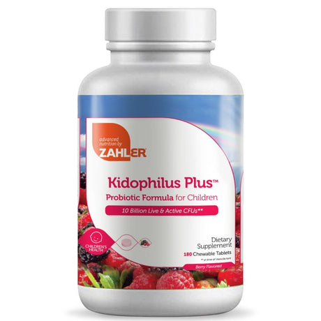 Zahler Kidophilus plus Probiotic Formula for Children Berry -- 180 Chewable Tablets