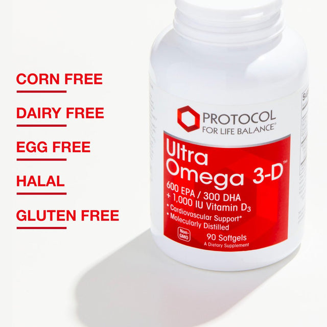 Protocol Ultra Omega 3-D - Fish Oil, Vitamin D3 - Lemon - 90 Softgels