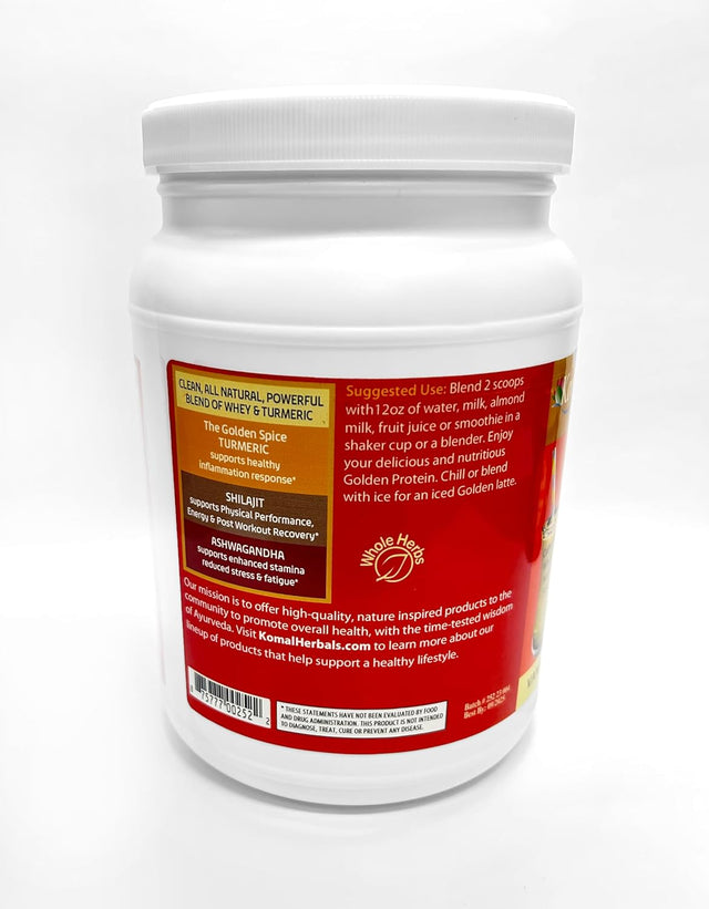 Golden-T Whey Protein, Vanilla - 1.76 Lbs (800G), Post Work Out, Grass Fed Whey, Turmeric, Ashwagandha & Shilajit