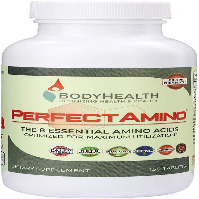 Bodyhealth Perfectamino Tablets (150Ct), All 8 Essential Amino Acids with Bcaas