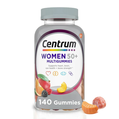 Centrum Multigummies Womens 50 plus Gummy Vitamins, Multivitamin Supplement, Assorted Fruit Flavor, 140 Count