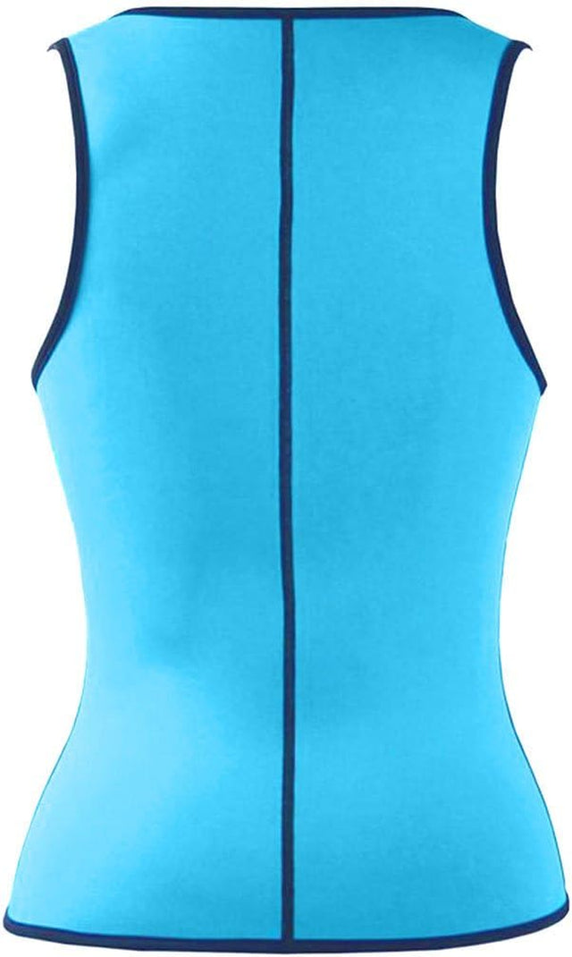 Women Slimming Body Shaper Weight Loss Sweat Tank Top Shirt Neoprene Vest Sauna Waist Trainer Corset with Zipper for Sport Workout Fitness