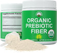 Organic Prebiotic Fiber 3-In-1 Vegan Powder for Gut Health. USDA Organic Raw Whole Food Plant Based Prebiotics Digestive Supplement with Organic Inulin (Jerusalem Artichoke), Acacia Fibers, Sunfiber