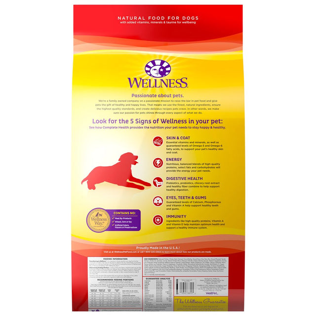 Wellness Complete Health Natural Dry Senior Dog Food, Chicken & Barley, 30-Pound Bag