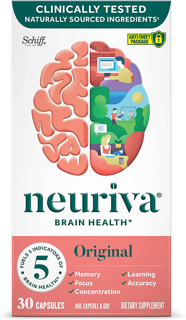 Original Brain Supplement for Memory, Focus & Concentration + Learning & Accuracy with Clinically Tested Nootropics Phosphatidylserine and Neurofactor, Caffeine Free, 30Ct Capsules