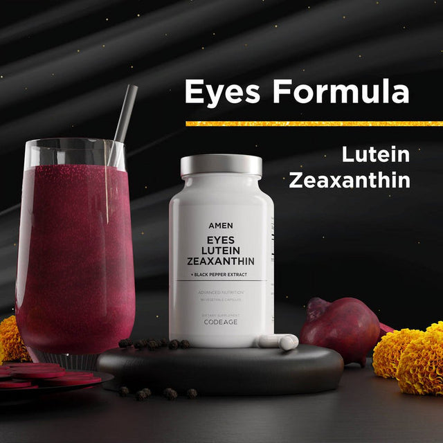 Amen Eyes Lutein Zeaxanthin, Red Beet Root, Black Pepper, Macular Health Vitamins Formula, 90 Ct