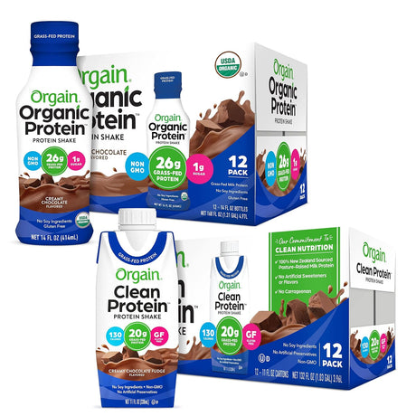 Orgain Organic & Clean Protein Shakes, Creamy Chocolate (12 Pack)