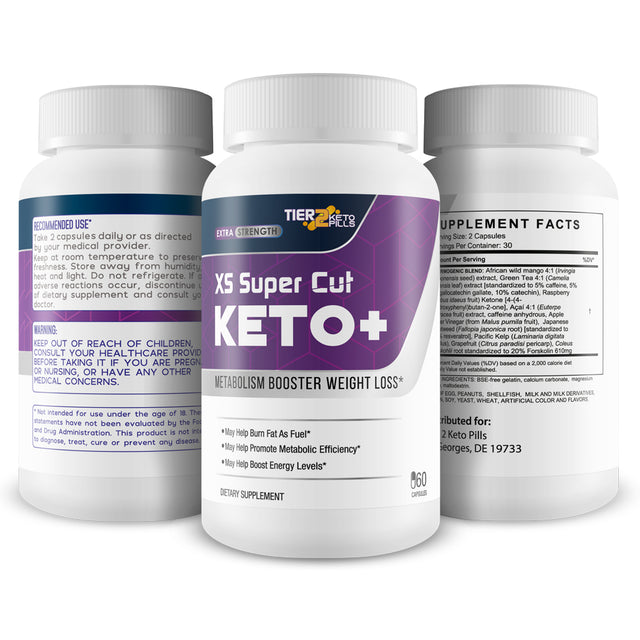 XS Supercut Keto + Metabolism Booster Weight Loss Supplement by Tier 2 Keto Pills - Supports Weight Loss, Reduced Appetite, Fat Burning, and Energy - 30 Servings