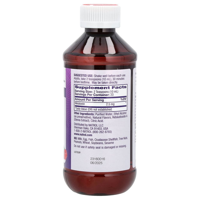 Liquid Melatonin, Sleep, Berry, 2.5 Mg, 8 Fl Oz (237 Ml), Natrol