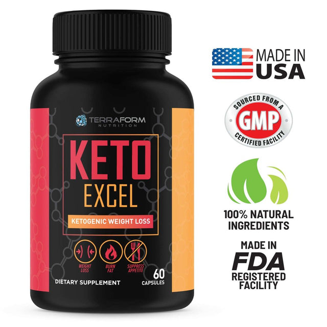 Keto Excel Keto Supplements – Powerful Keto Diet Weight Loss Supplement – Achieve Maximum Weight Loss – Increase Energy & Focus – Thermogenic Fat Burner – 1 Month – USA Made