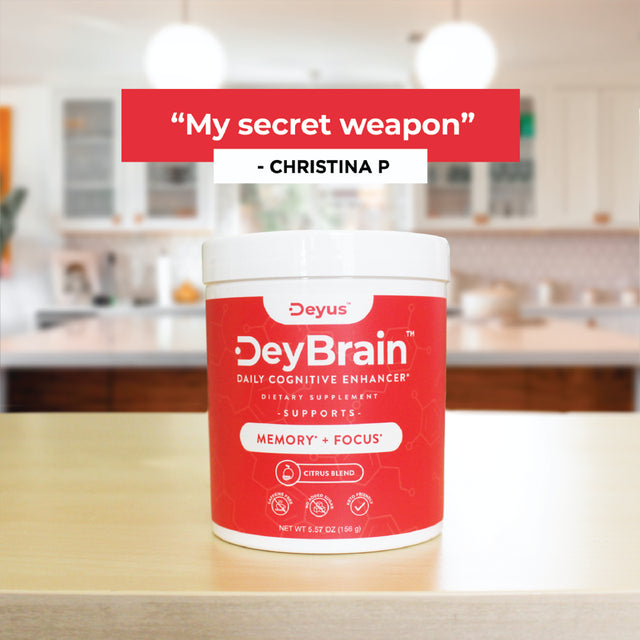 Deybrain by Deyus - Nootropic Brain Booster Supplement | Supports Memory, Focus & Concentration | Keto Friendly | Drink Mix Powder W/ Vitamin B6 | Alpha GPC | Theanine | Bacopa Monnieri | Huperzine A