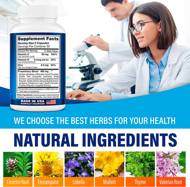 Quit Smoking Aid - Made in USA - Helps to Clear Lungs & Stop Smoking - Infused with Mullein & L-Tryptophan for Lung Cleanse & Stress Relief