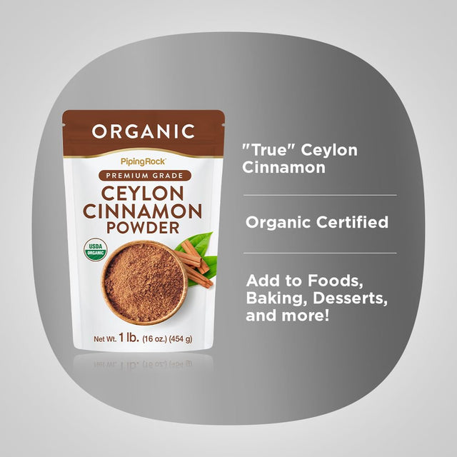 Ceylon Cinnamon Powder Organic 1Lb | True Premium Grade | Vegetarian, Gluten Free, Non-Gmo | by Piping Rock