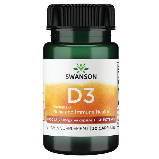 Swanson Vitamin D3 - High Potency 1,000 Iu 30 Capsules