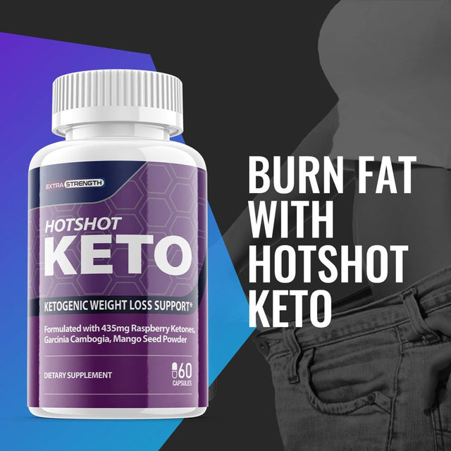 Hotshot Keto - Dietary Supplement for Weight Loss - Energy & Focus Boosting Supplements for Weight Management & Metabolism - Advanced Fat Burn Raspberry Ketones Pills - 300 Capsules (5 Pack)