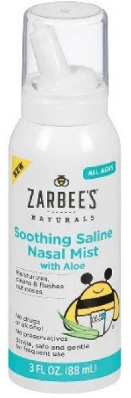 Zarbee'S Naturals Soothing Saline Mist with Aloe, 3 Oz 1 Ea (Pack of 2)