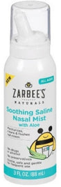 Zarbee'S Naturals Soothing Saline Mist with Aloe, 3 Oz 1 Ea (Pack of 2)