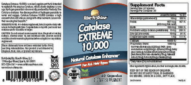 Rise-N-Shine Catalase Extreme 10,000 IU with Saw Palmetto, Biotin, Unisex Hair Supplement, 3 Pack